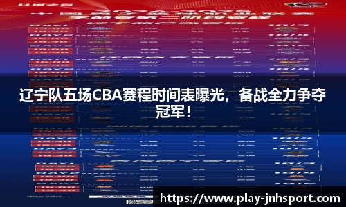 辽宁队五场CBA赛程时间表曝光，备战全力争夺冠军！